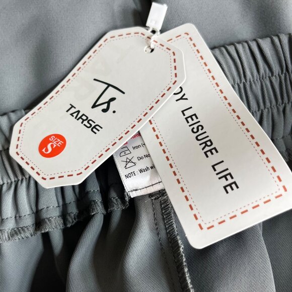 Tarse Activewear Pleated Shorts High Rise Gray Pleated High-Waist Small New - Picture 9 of 10